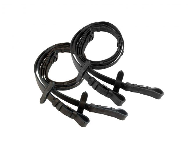 54" rubber English reins